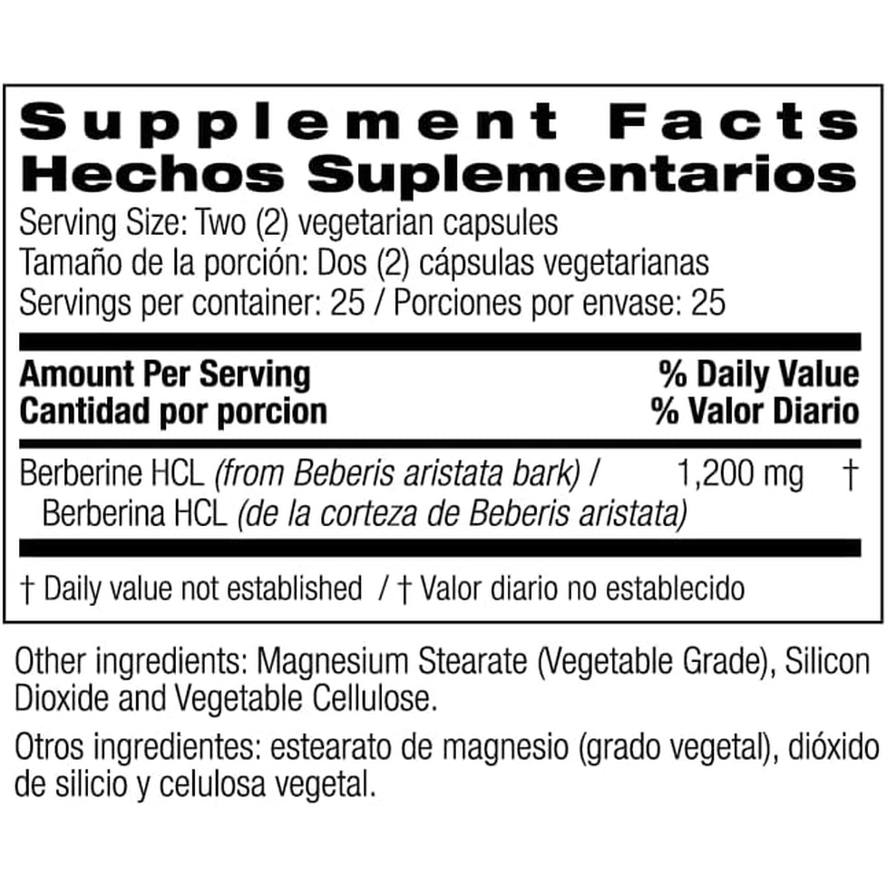 Bio Nutrition Advanced Berberine 50 Vegetarian Capsules | 1,200 Mg Berberine per Serving | Herbal Wellness Support | Vegetarian Formula