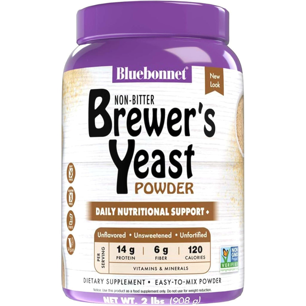 Bluebonnet Nutrition Super Earth Brewers Yeast Powder, Super Food, Whole Food, Source for Vitamins, Great Tasting, Vegan, Vegetarian, Non GMO, Gluten Free, Soy Free, Milk Free, Kosher, 2 Lb