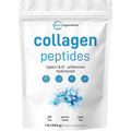 Micro Ingredients Hydrolyzed Collagen Peptides Powder, 1 Lb | Type I & III Collagen for Women & Men | Unflavored Bovine Collagen Protein | Easy Dissolve, Paleo, Non-Gmo