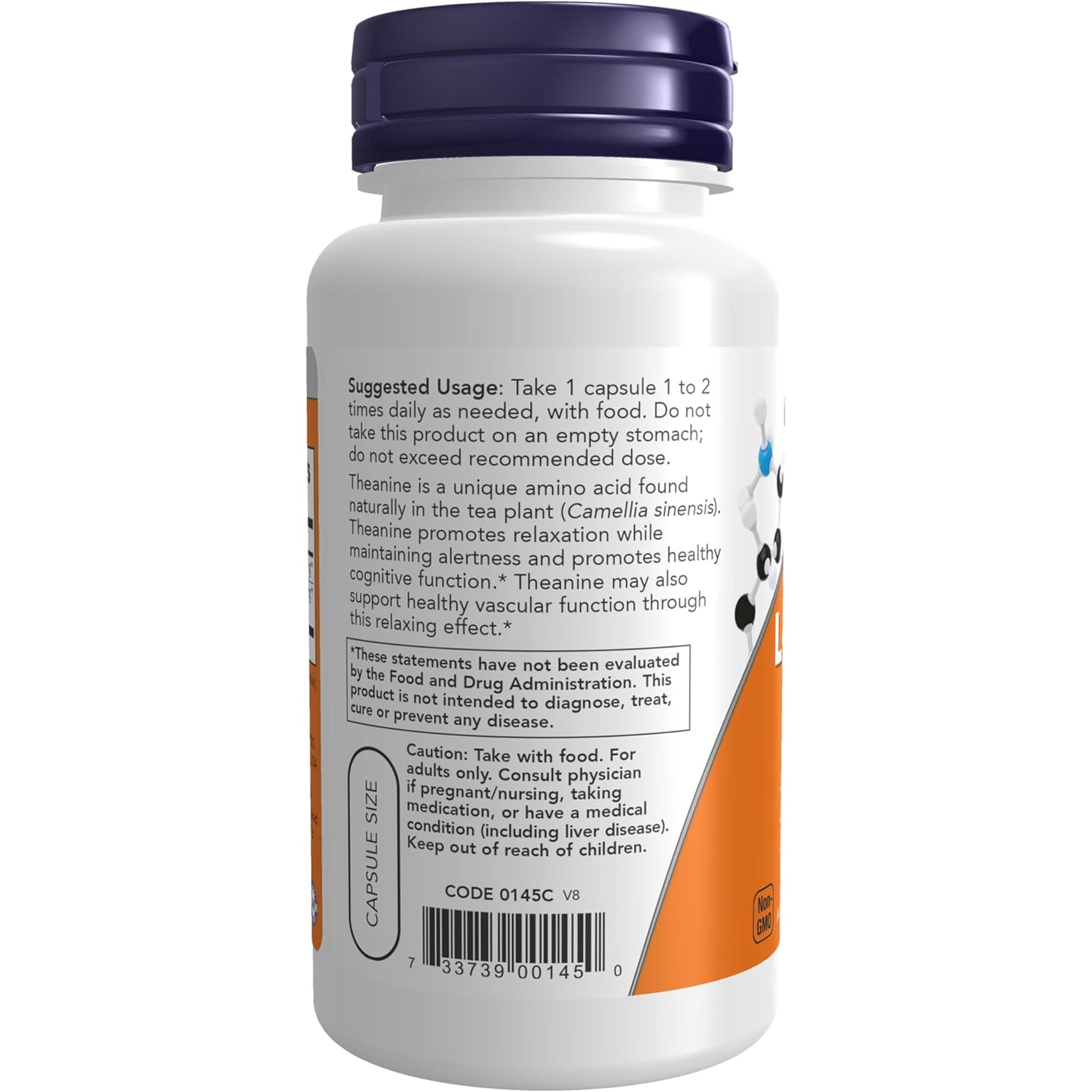 NOW Foods Supplements, L-Theanine 100 Mg with Decaf Green Tea, Stress Management*, 90 Veg Capsules