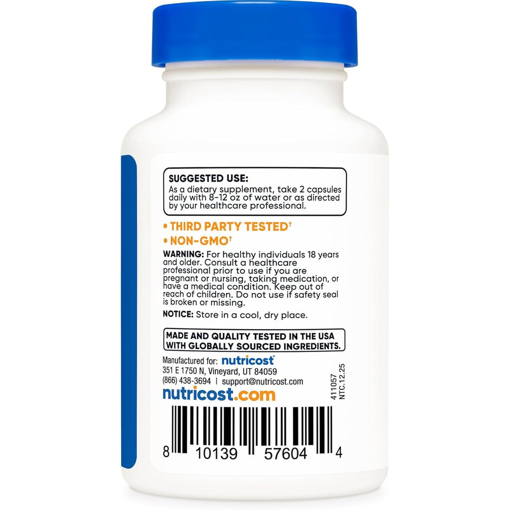 Nutricost L-Histidine Supplement (1,200Mg) 60 Capsules - Gluten-Free, Gmo-Free, 30 Servings