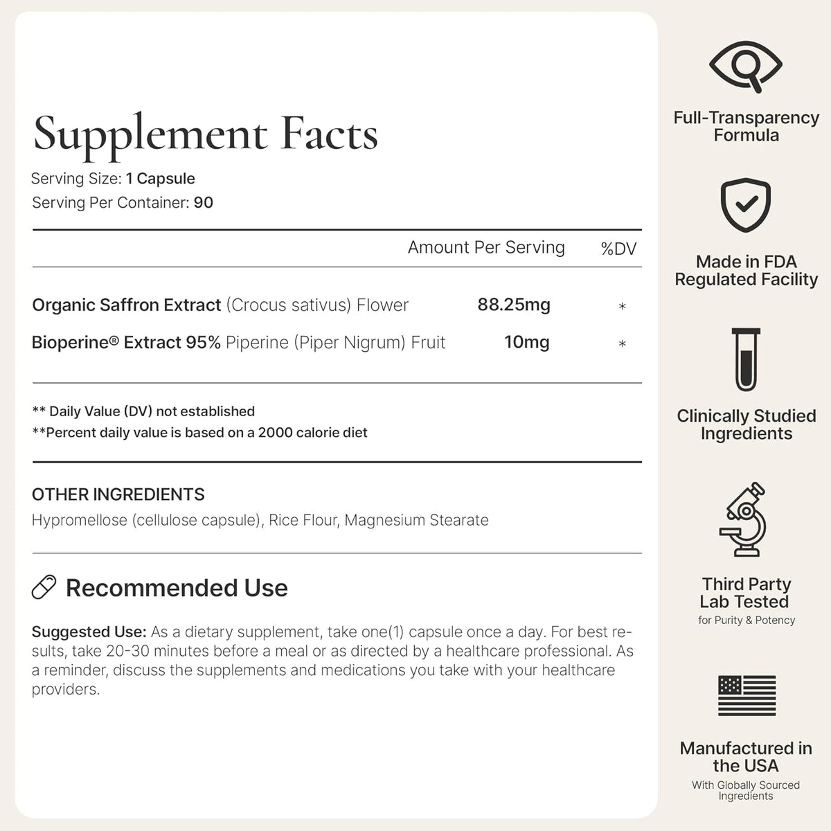 ACEWORKZ Appetite Suppressant for Weight Loss – Organic Saffron Extract with Bioperine® for Enhanced Absorption – Supports Energy & Mood (90 Capsules)
