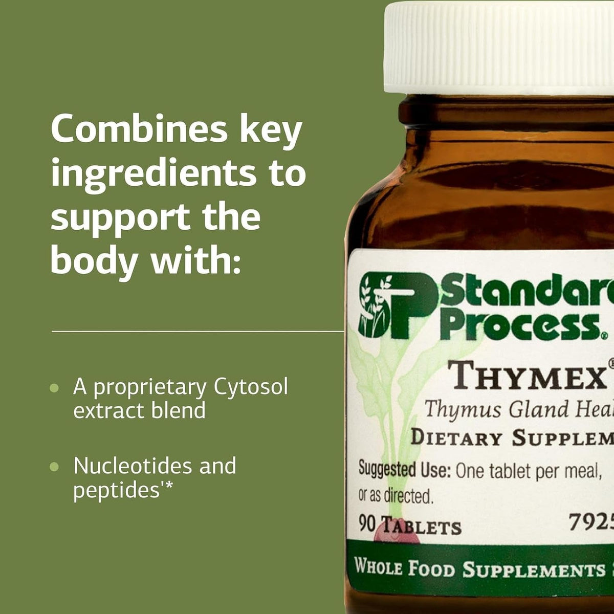 Standard Process Thymex - Cytosol Extract Dietary Supplement for Immune Health - Gluten-Free, Non-Dairy, & Non-Soy - 90 Tablets (90 Servings)