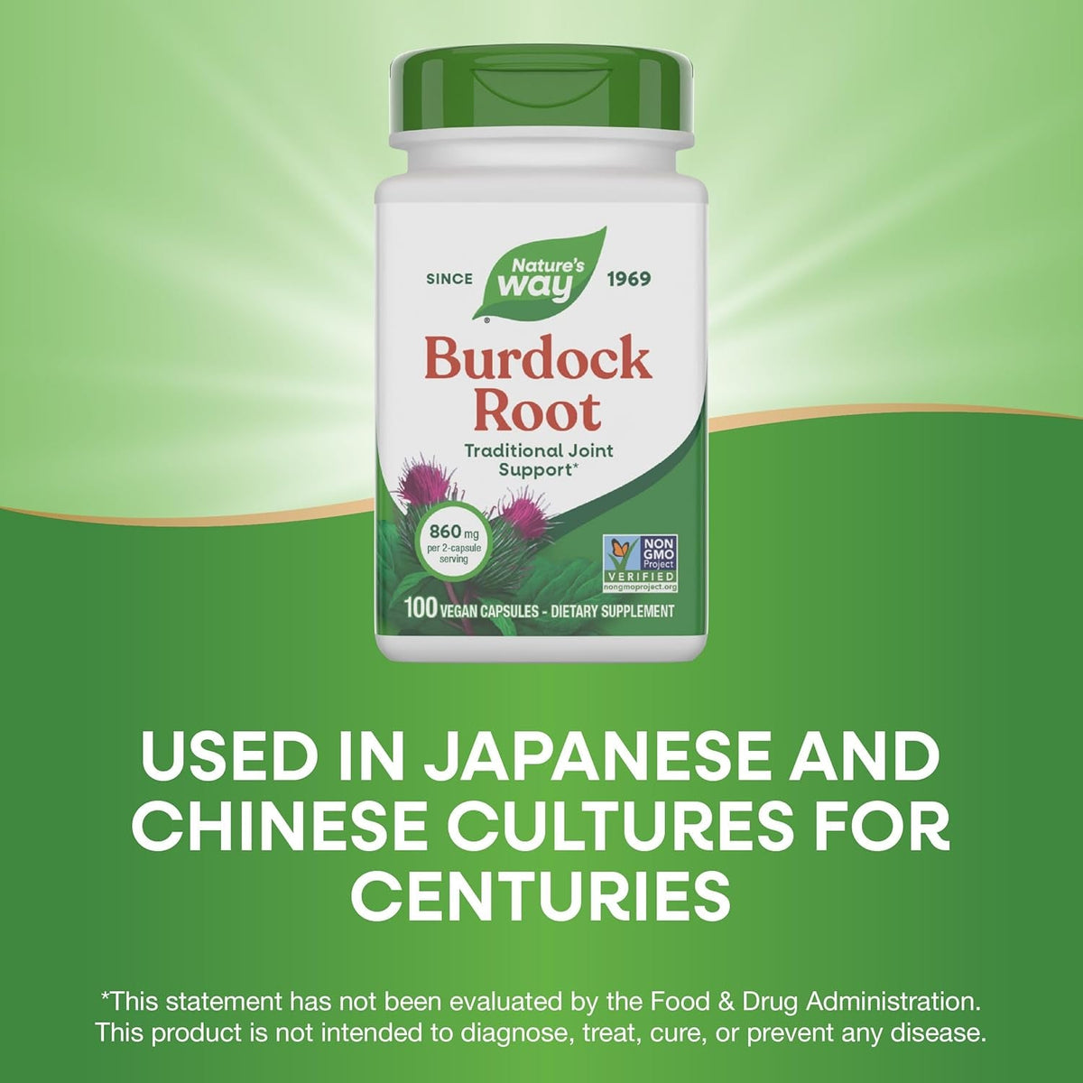 Nature'S Way Burdock Root, Traditional Joint Support*, 100 Vegan Capsules (Packaging May Vary)