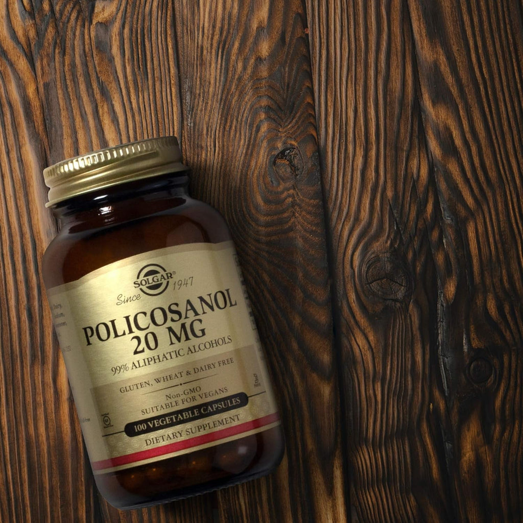 Solgar Policosanol 20 Mg, 100 Vegetable Capsules - Supports Heart Health - General Wellness - Vegan, Gluten Free, Dairy Free, Kosher - 100 Servings