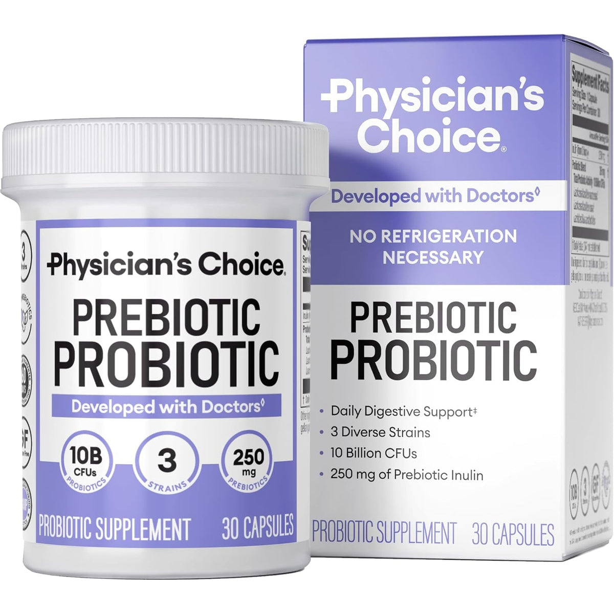 Physician'S CHOICE Prebiotic-Probiotic - Multi-Strain Probiotics & Synergistic Prebiotics -Designed for Digestive Health, Supporting Gut Microbiome - Powerful Prepro for Gut Health - for Women & Men