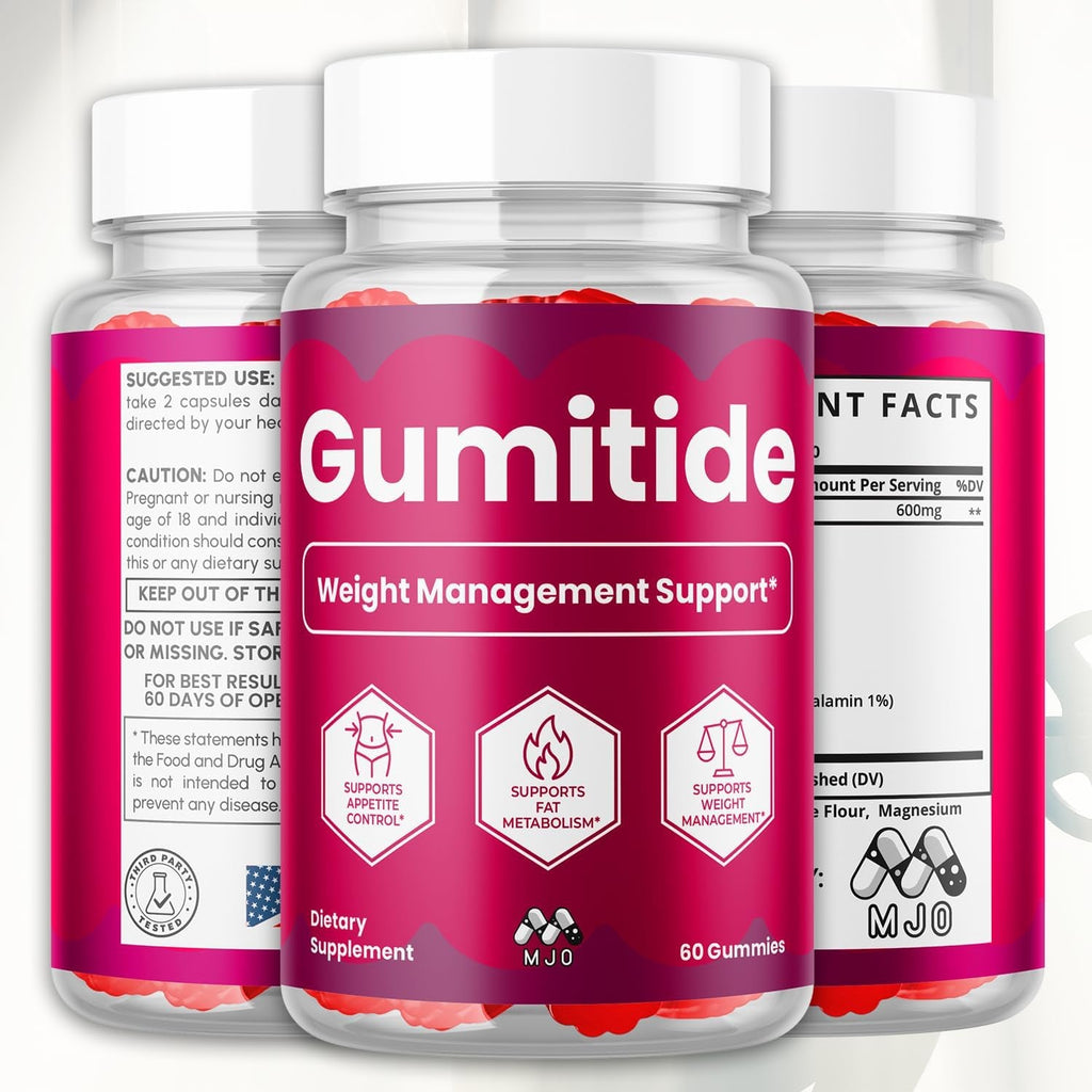 Gumitide Gummies, Official Gumitide Weight Management Gummys with Apple Cider Vinegar, Advanced Health and Wellness Formula ACV Gummys with Maximum Strength Active Lifestyle Multivitamins (60 Gummies)