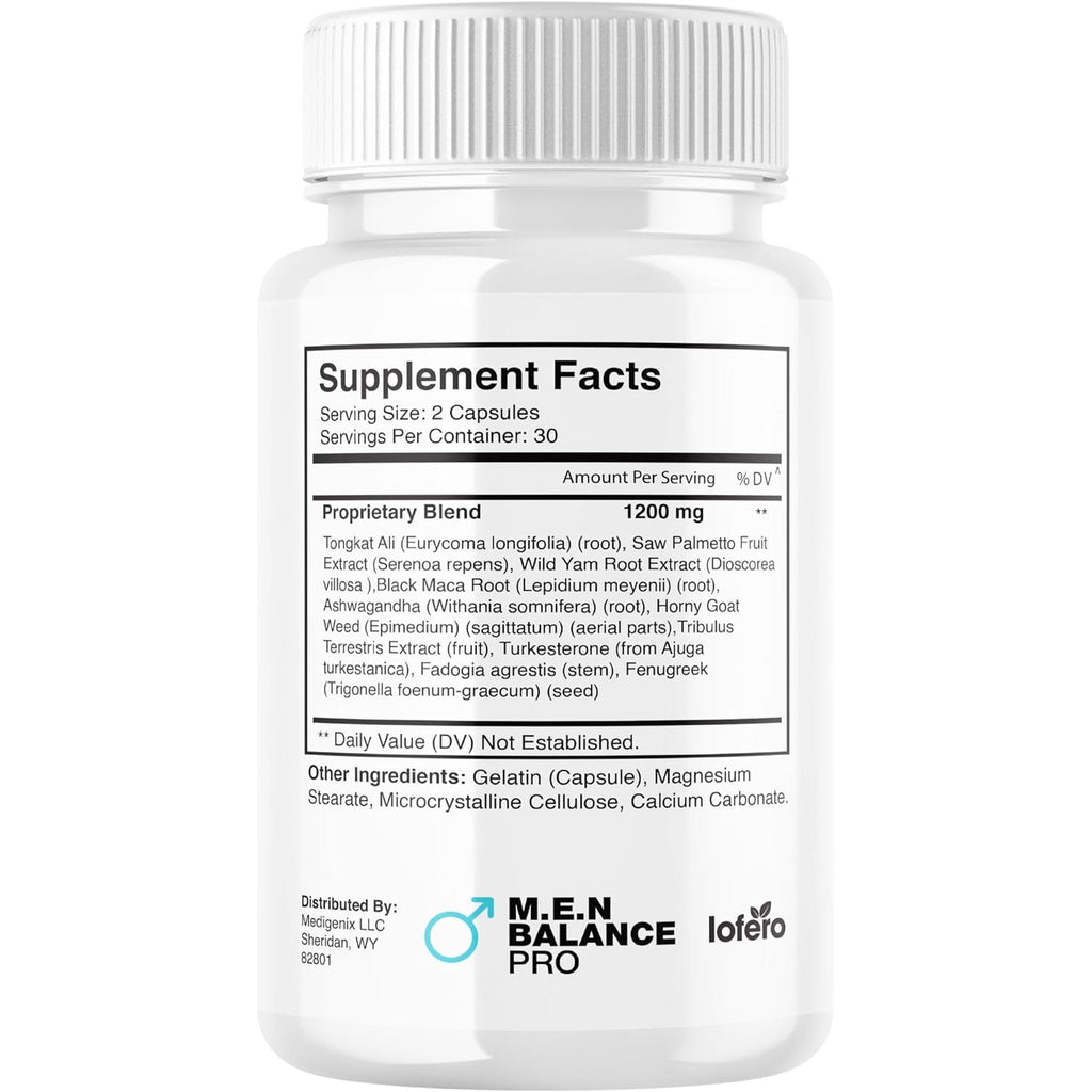 MEN Balance Pro Capsules, M.E.N Max Triple Action Formula Capsulas Pills Mens Multivitamins Premium Natural Advanced Maximum Strength Pastillas Health Wellness Supplement Support Reviews (60 Capsules)