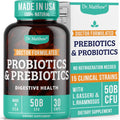 Prebiotics and Probiotics: Lactobacillus Gasseri, Lactobacillus Rhamnosus, Plantarum, Casei, Bifidobacterium Longum, Lactis, Infantis. Probiotic Prebiotic, Pre and Probiotics for Digestive Health.