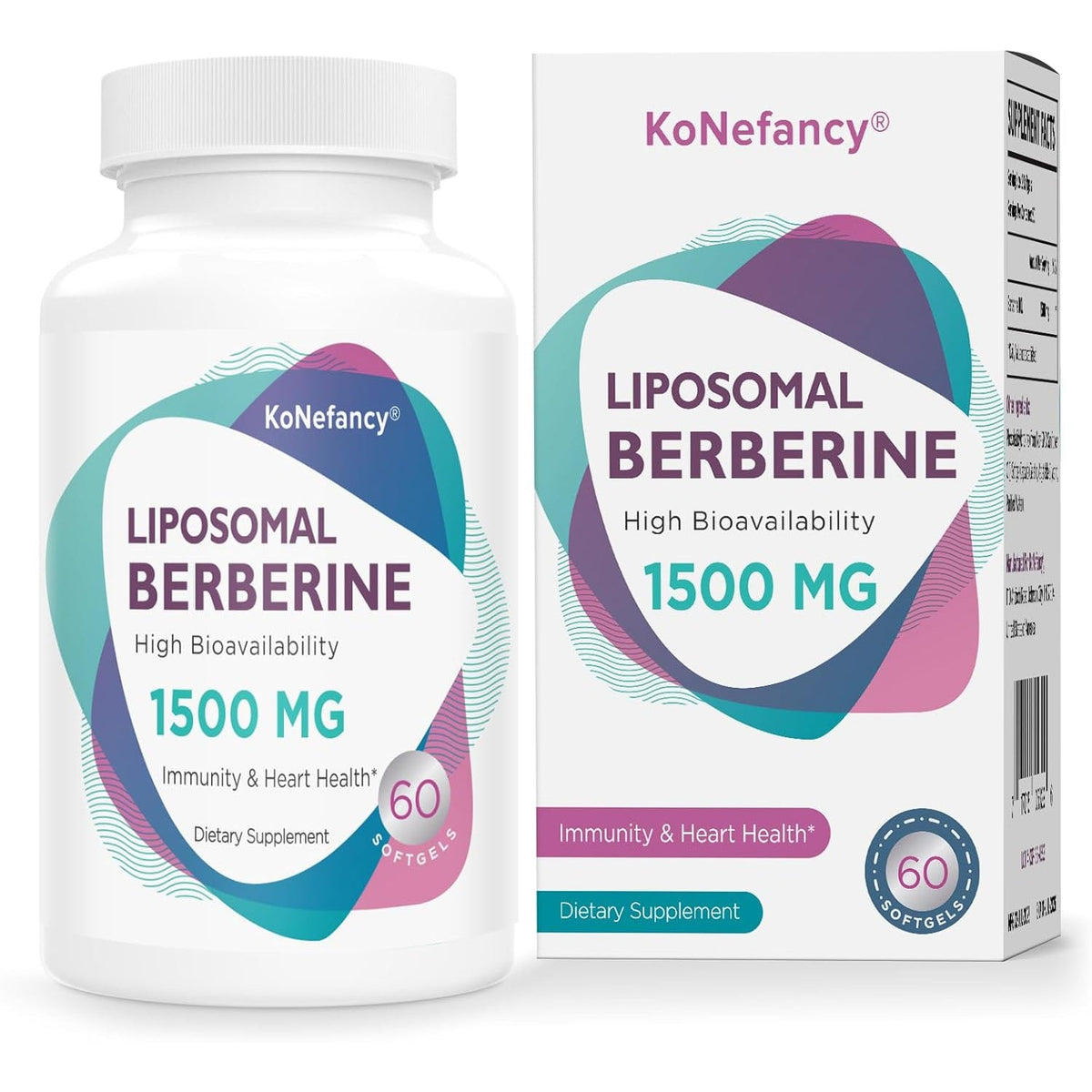Konefancy Berberine HCL Supplement 1500Mg - Third Party Tested, High Bioavailability Liposomal Berberine Capsules for Women and Men, GLP-1 Support and AMPK Activator, Non-Gmo, Sugar-Free,60 Softgels