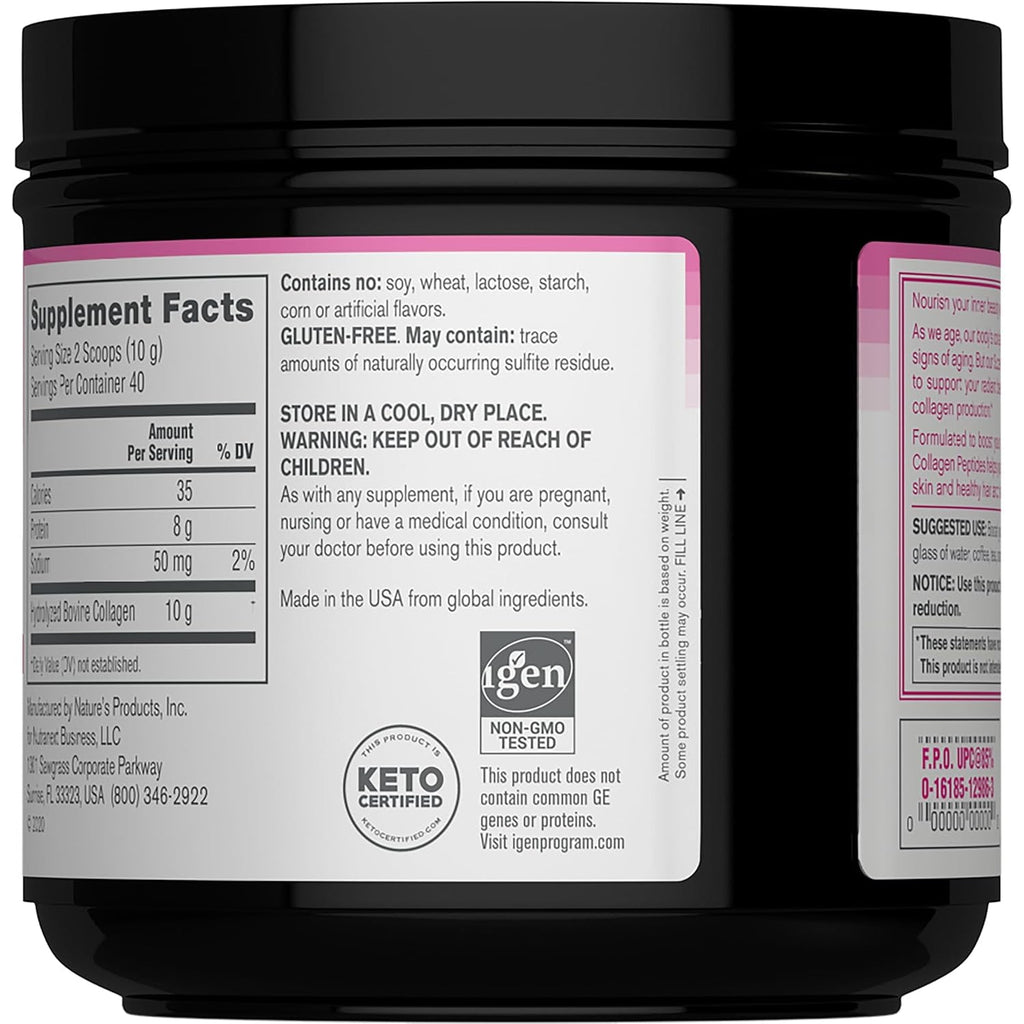 Neocell Grassfed Collagen Peptides Powder | 14 Oz | Unflavored | for Women and Men | Hair, Skin, & Nails