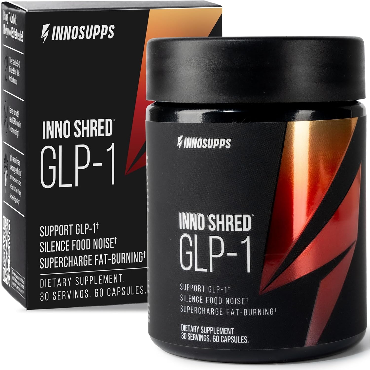 Innosupps Inno Shred GLP-1 - Thermogenic Support + Appetite Support + Energy* - Berberine + Chromium - 60 Capsules. 30 Servings.