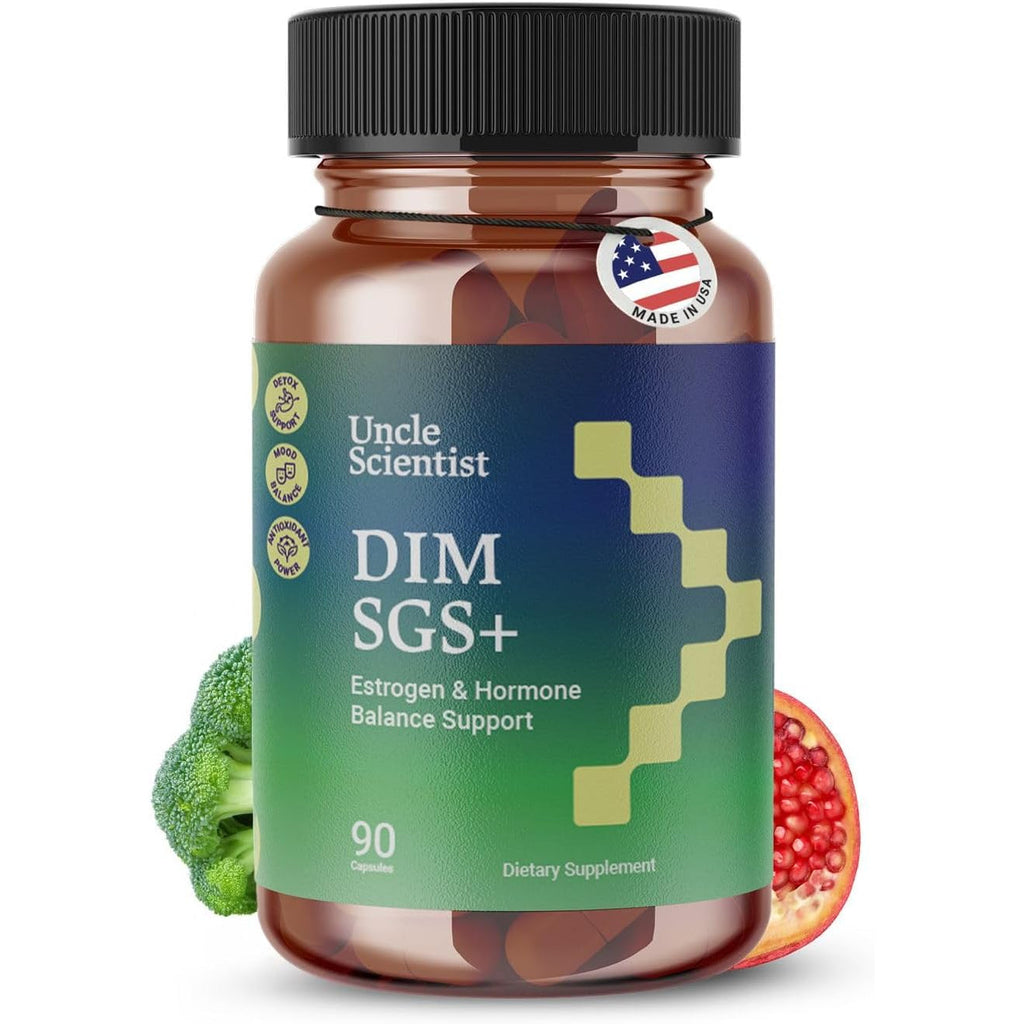 DIM SGS+ Supplement 150Mg for Women & Men - Supports Healthy Hormone Levels, Estrogen, Metabolism, Detox - Pomegranate & Broccoli Seed, 90 Capsules (90 Day Supply)
