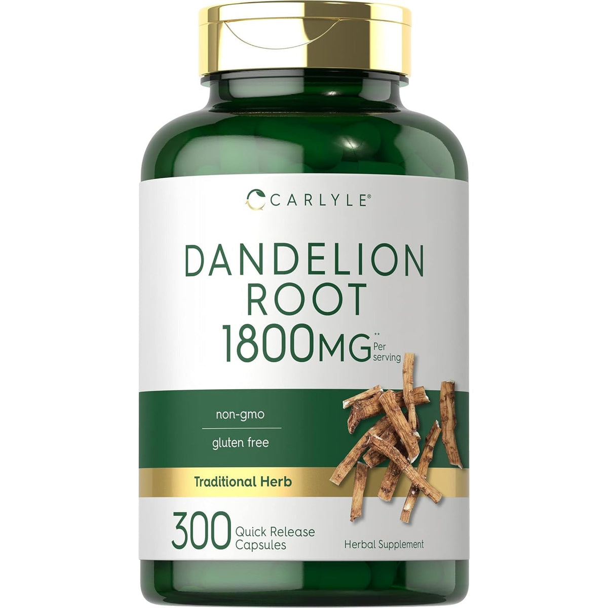 Carlyle Dandelion Root Extract | 300 Capsules | Herb Supplement | Taraxacum Officinale | Non-Gmo and Gluten Free