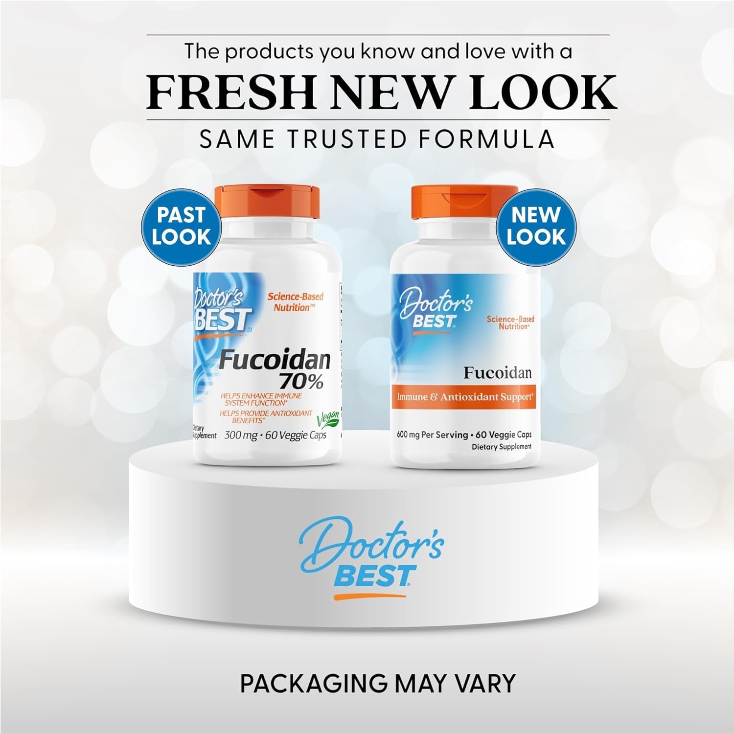 Doctor'S Best Fucoidan Supplement for Men & Women - Fucoidan Extract Capsules from Seaweed, Immune Health & Antioxidant Support, 600 Mg per Serving, Gluten Free, Non-Gmo, Vegan - 60 Veg Caps
