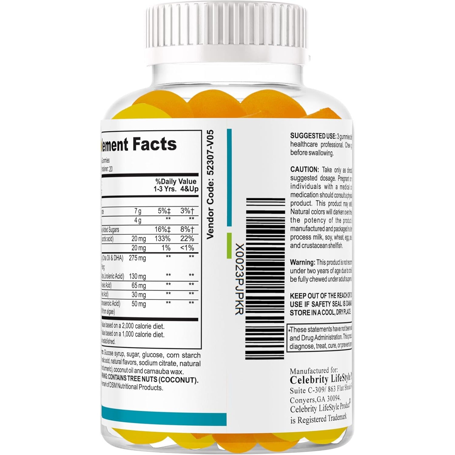 Ez-Focus Gummies for Kids, Teens and Youth – Brain Focus, Memory & Attention Support, DHA & Omega-3 for Kids, Concentration and Focus Supplement, Calm and Study Brain Vitamins 60 Ct