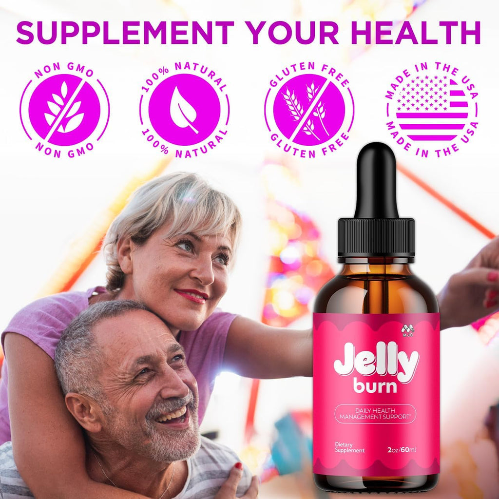 Jelly Burn Drops, Official Jellyburn Drops with All Natural Ingredients, Advanced Health and Wellness Vitamin Supplements Formula, Maximum Strength Active Lifestyle Multivitamin Support (30 Servings)