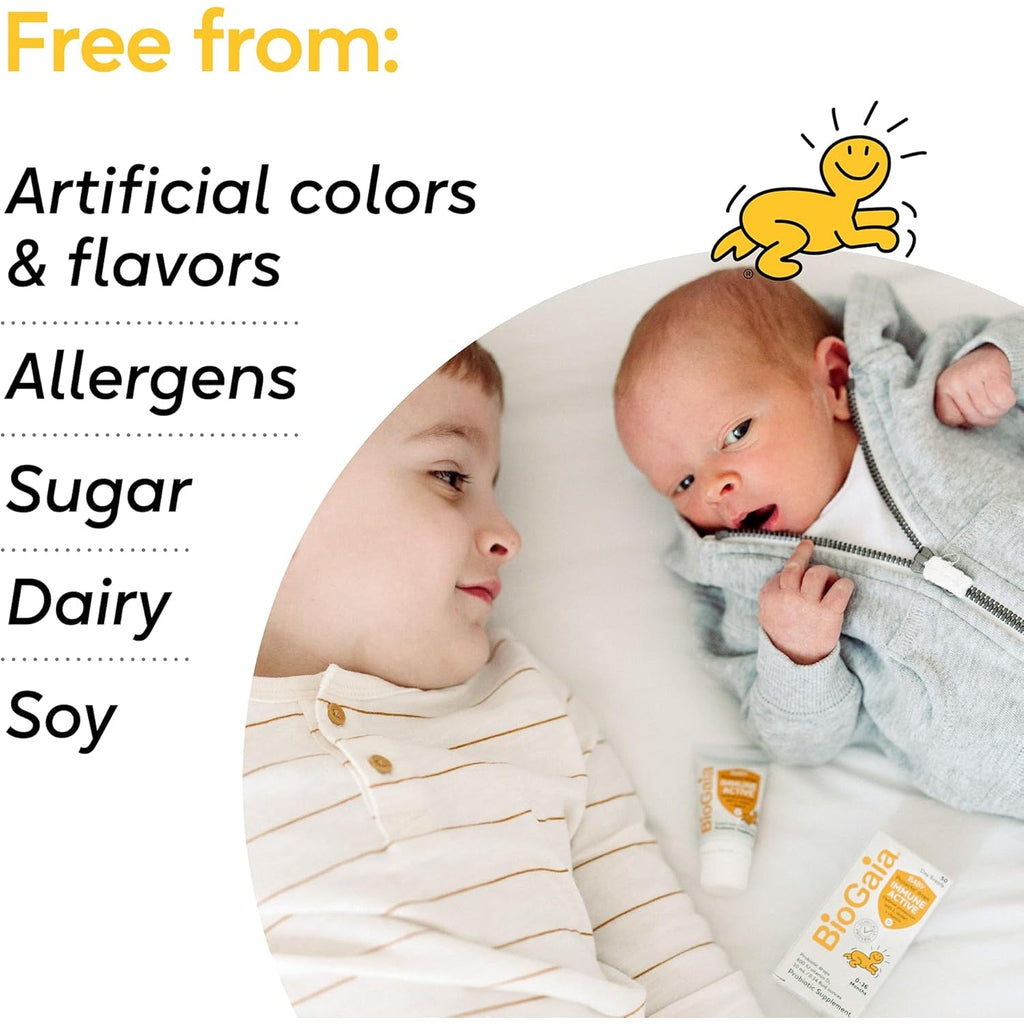 Biogaia Immune Active Baby Probiotic Drops + Vitamin D | for Babies & Toddlers 0-36 Months | Supports Digestive & Immune Health | Allergen, Dairy, Soy & Gluten Free | 50 Day Supply