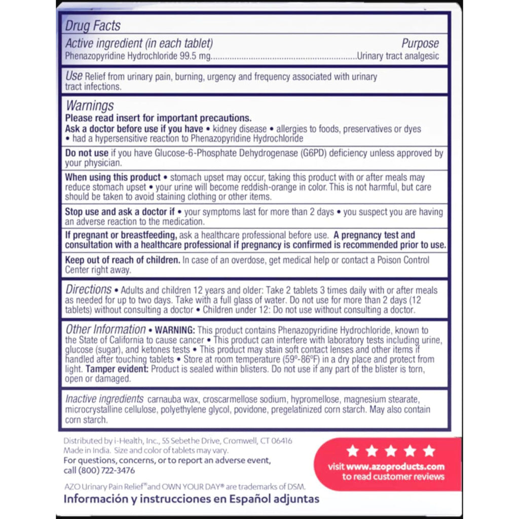 AZO Urinary Pain Relief Max Strength 12 Count Tablets
