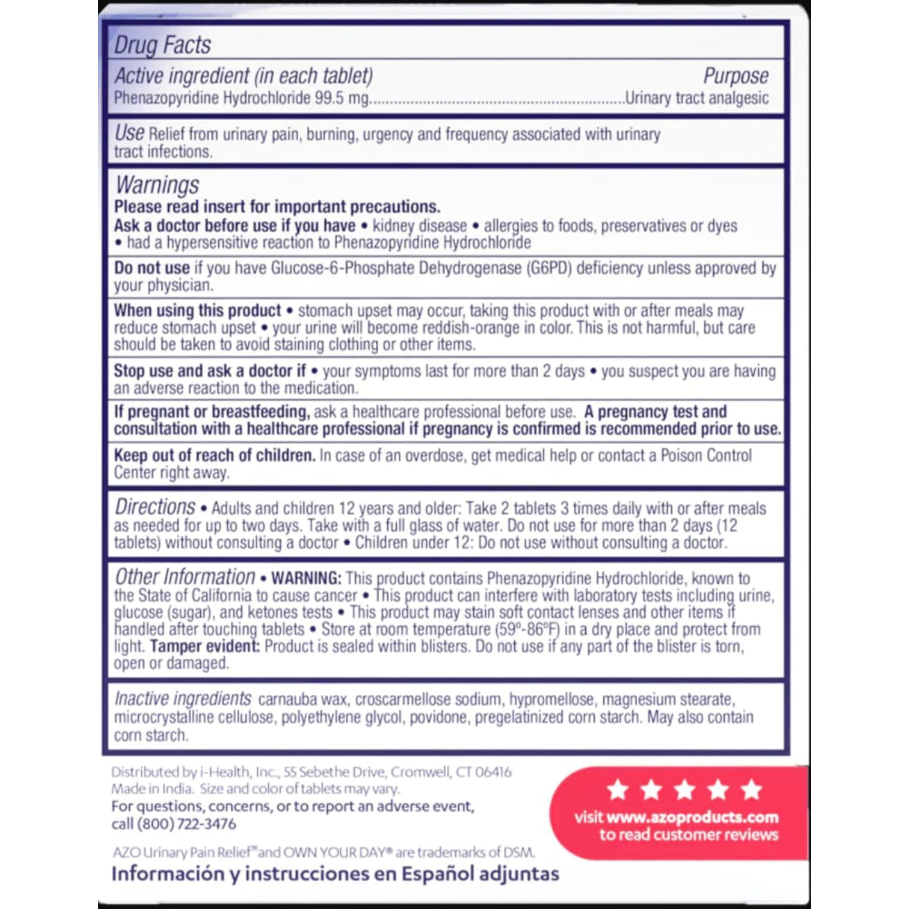 AZO Urinary Pain Relief Max Strength 12 Count Tablets