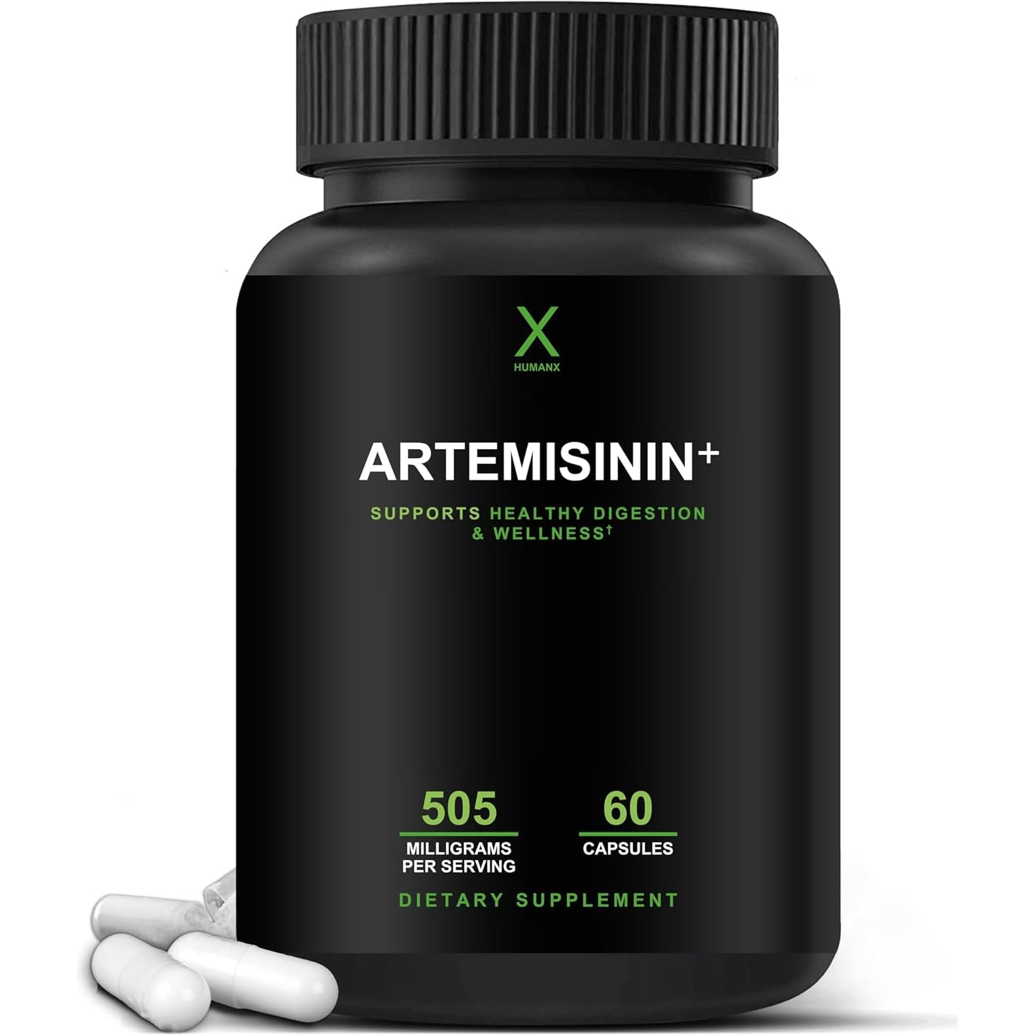 HUMANX Artemisinin 505Mg with Bioperine for Greater Absorption - Supports Healthy Aging, Digestion, and Immunity - USA Third Party Tested - Vegan, Non-Gmo - Artemisia Annua - Sweet Wormwood Extract