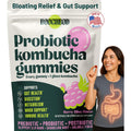 Boochbod - Probiotic Kombucha Gummy - Prebiotics, Probiotics, Postbiotics, Fiber Supplement, Slippery Elm, Dandelion Root, MCT Oil, for Bloating, Gut Health - Probiotics for Women and Men