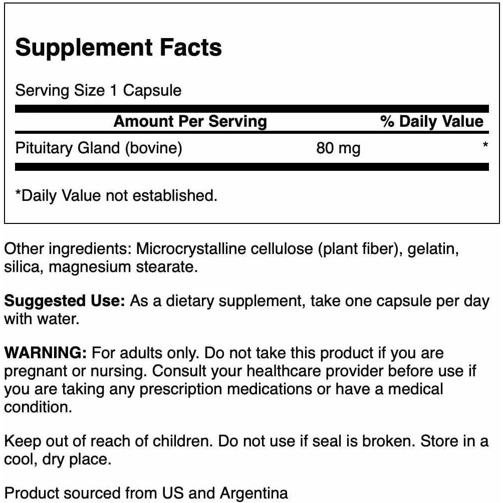 Swanson Raw Pituitary Glandular 80 Milligrams 60 Capsules