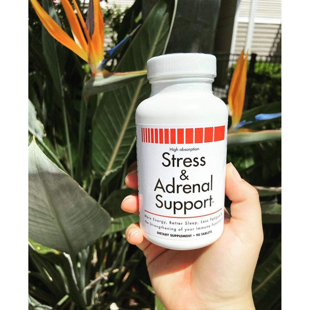 Stress and Adrenal Support - 90 Chewable Tablets - Citrusy Orange Flavor - Easily Digestible - by New Health Products