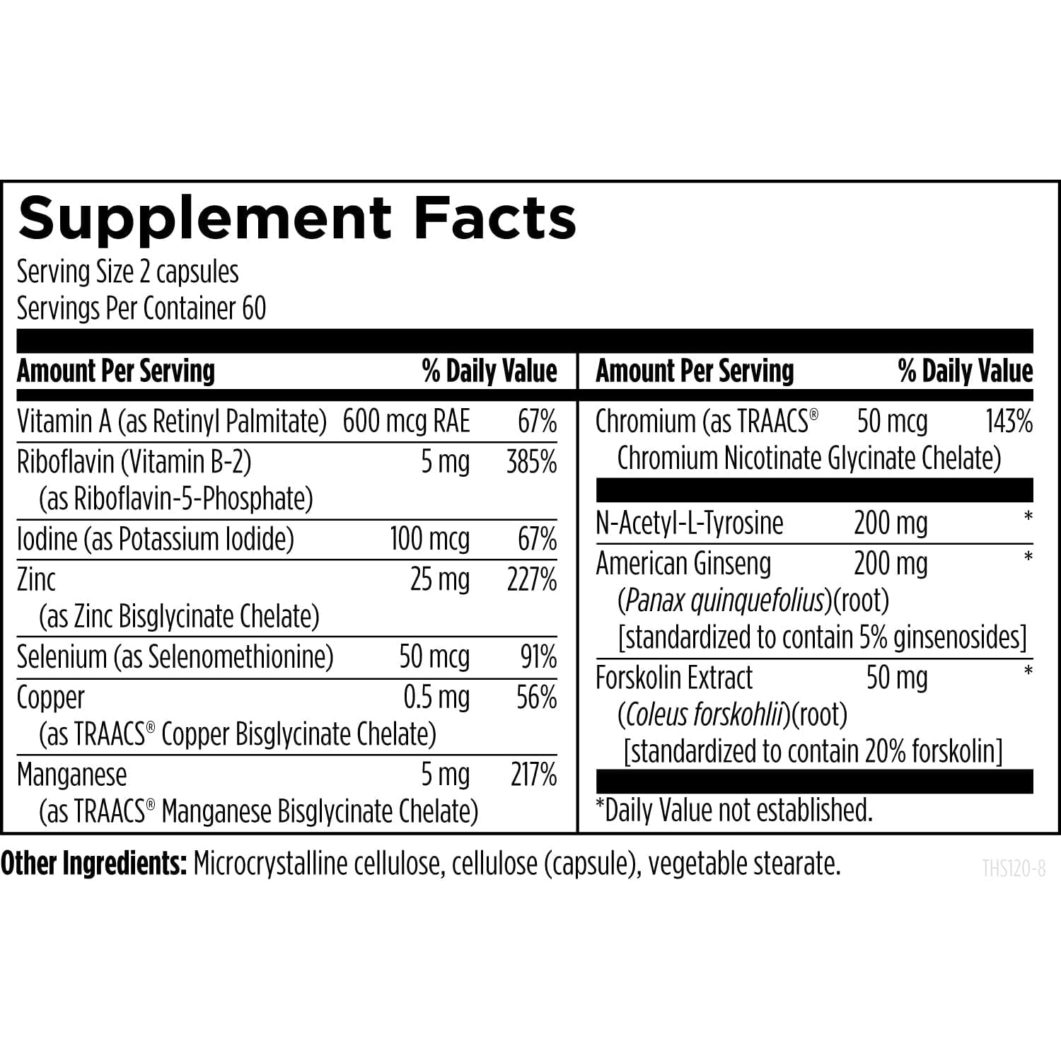 Designs for Health Thyroid Synergy - Thyroid Support Supplement with Iodine, American Ginseng, Selenium, Zinc + Manganese - Vegan Thyroid Vitamins, Gluten Free (120 Capsules)