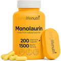 Longlifenutri Monolaurin 1500Mg - Potent Glycerol from Coconut, 200 Vegetarian Capsules, Organic Supplement for Gut Balance & Natural Defense, 100-Day Supply, GMP Certified, Made in USA