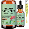 Vitamin B Complex Liquid Drops for Women Men & Kids, 15-In-1 VIT B Complex with Vitamin C B12 B6 B1 Niacin Folate Magnesium for Brain Nerve Neuropathy Energy Mood Health, Sublingual B-Complex Drops