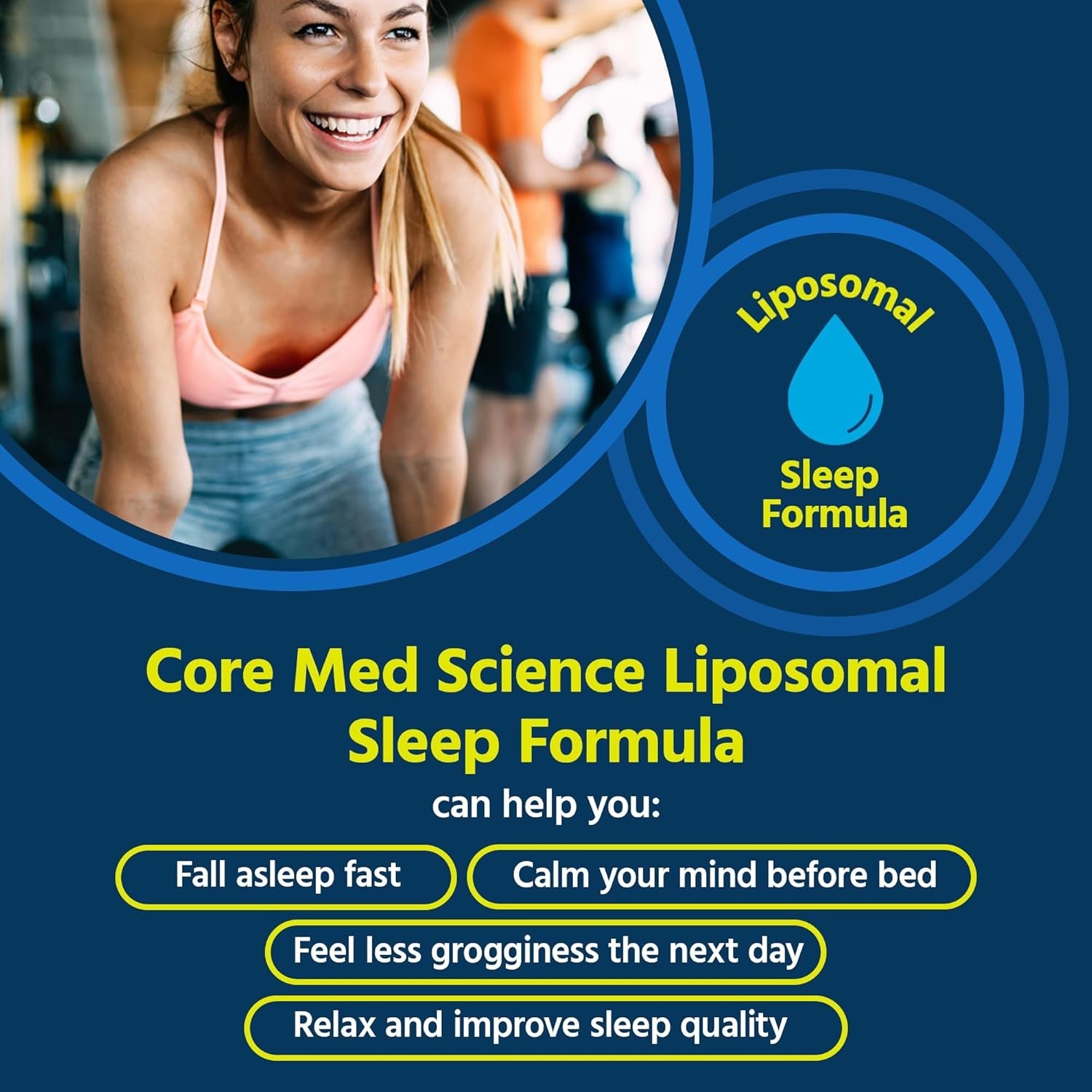 Core Med Science Liposomal Oral Sleep Spray Formula, 1 Fl Oz - Melatonin Spray Supports Restful & Quality Sleep & Relaxation - Glutathione, Melatonin, & GABA for Adults