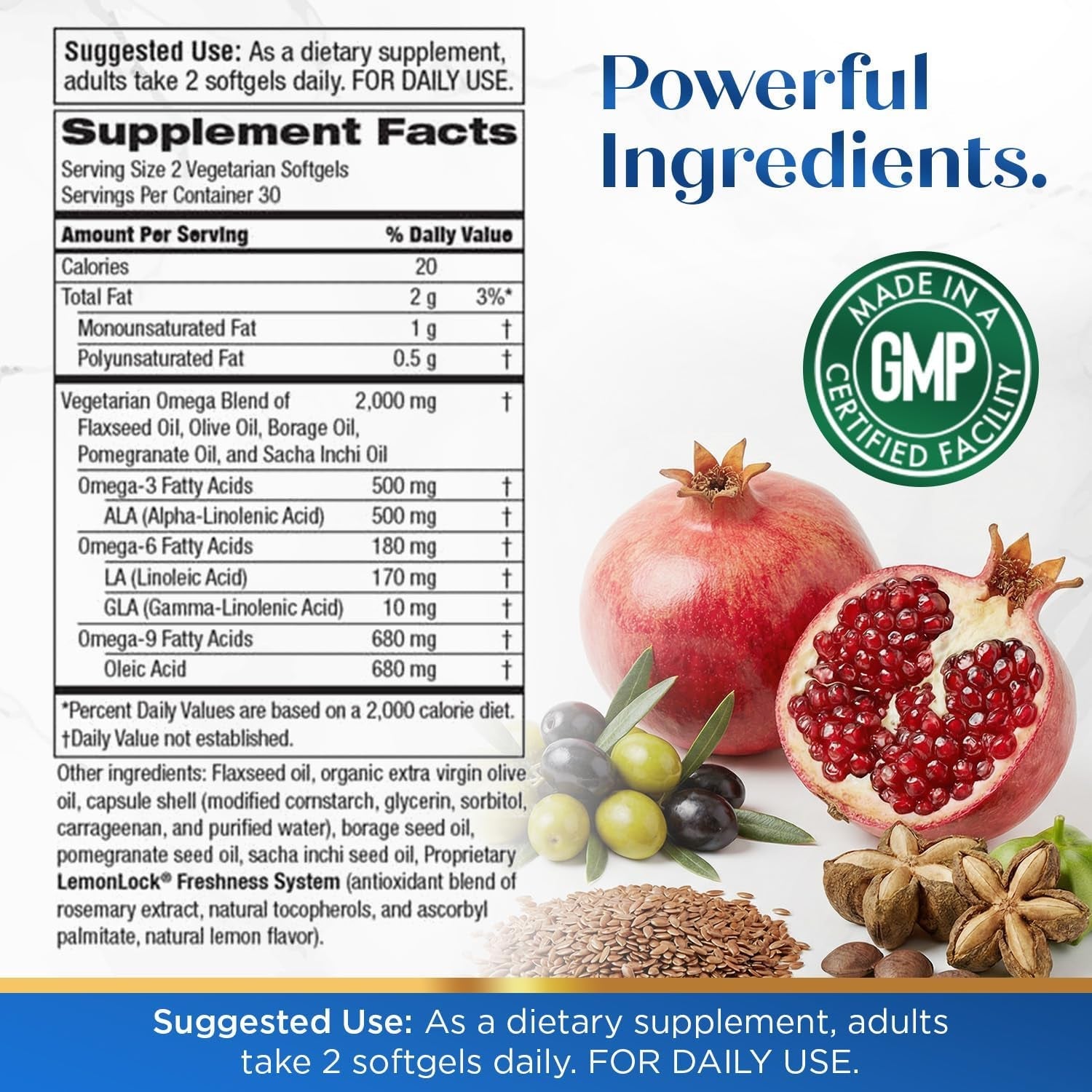 Purity Products Omega 3-6-9 Vegan and Vegetarian Formula - “5 in 1” Essential Fatty Acid Complex - Scientifically Formulated Plant-Based Omega 3 6 9 Essential Fatty Acids (EFA) - from (60)
