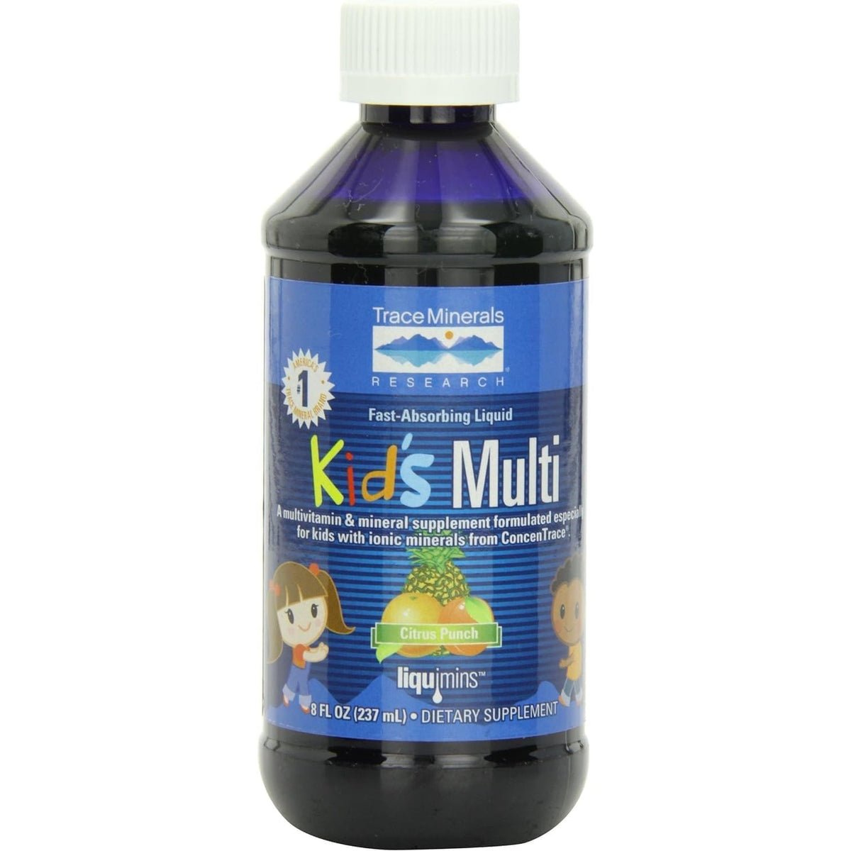 Trace Minerals Kid'S Multi - Whole Body Health Supplement for Children - Easy-To-Drink Liquid Supplement with Essential Nutrients - Immune & Bone Health Support - Citrus Punch, 8 Fl Oz (48 Servings)