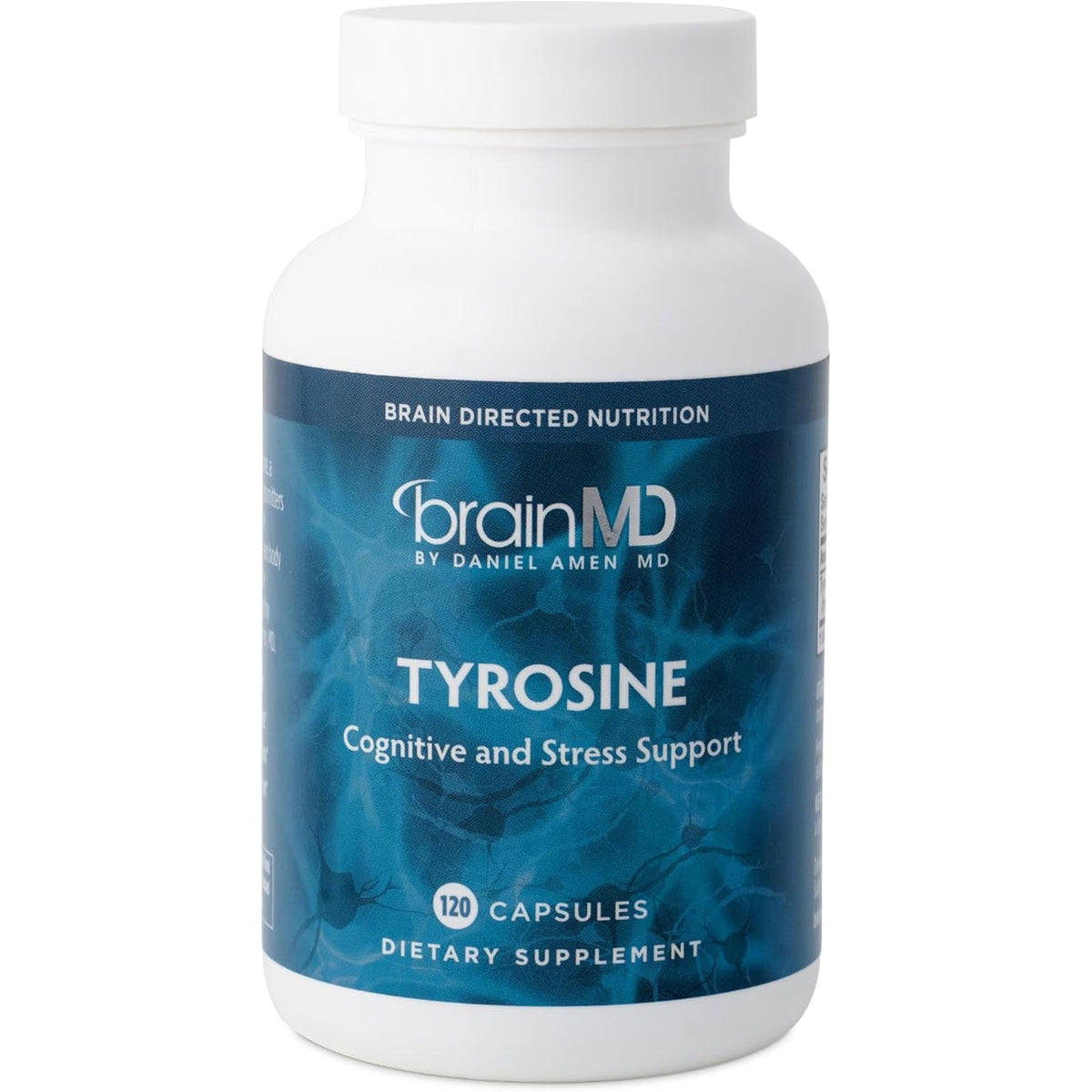 BRAINMD Dr Amen Tyrosine - 120 Capsules - Promotes Mental Focus, Clarity & Alertness - Gluten Free - 60 Servings