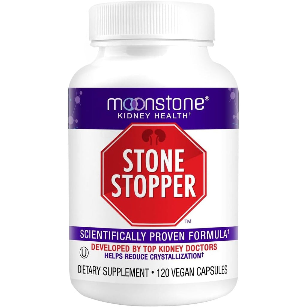Moonstone Stone Stopper Capsules, Kidney Stone Prevention, Calcium Oxalate Protector, Alkali Citrate Support Supplement, Developed by Urologists to Support Kidney Health, 30 Day Supply (120 Count)