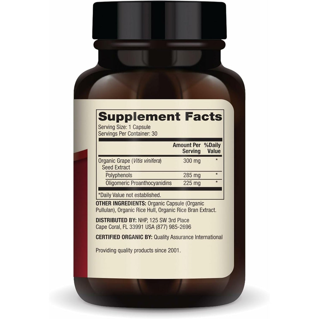 Dr. Mercola Organic Blood Pressure Support - Supports Healthy Circulation - High-Potency Grape Seed Extract - Non-Gmo & Soy-Free - 30 Capsules (30 Servings)