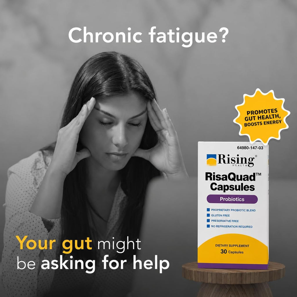 Rising Health Risaquad™ Probiotic Capsules – 40 Mg (8 Billion CFU+) Proprietary Probiotic Blend for Daily Digestive & Gut Flora Support – 30 Capsules