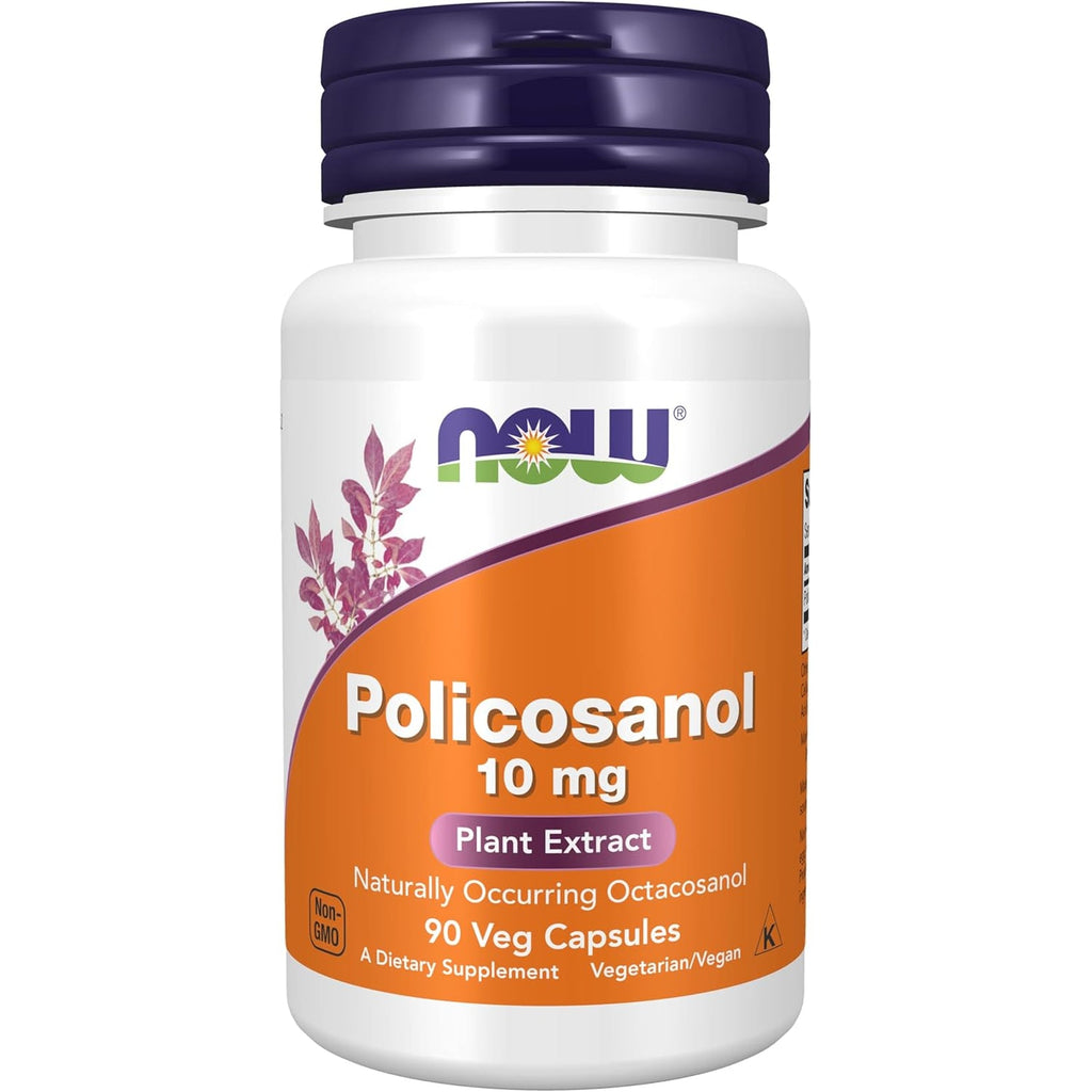 NOW Foods Supplements, Policosanol 10 Mg, Blend of Long-Chain Fatty Alcohols (Lcfas) Derived from Sugar Cane, 90 Veg Capsules