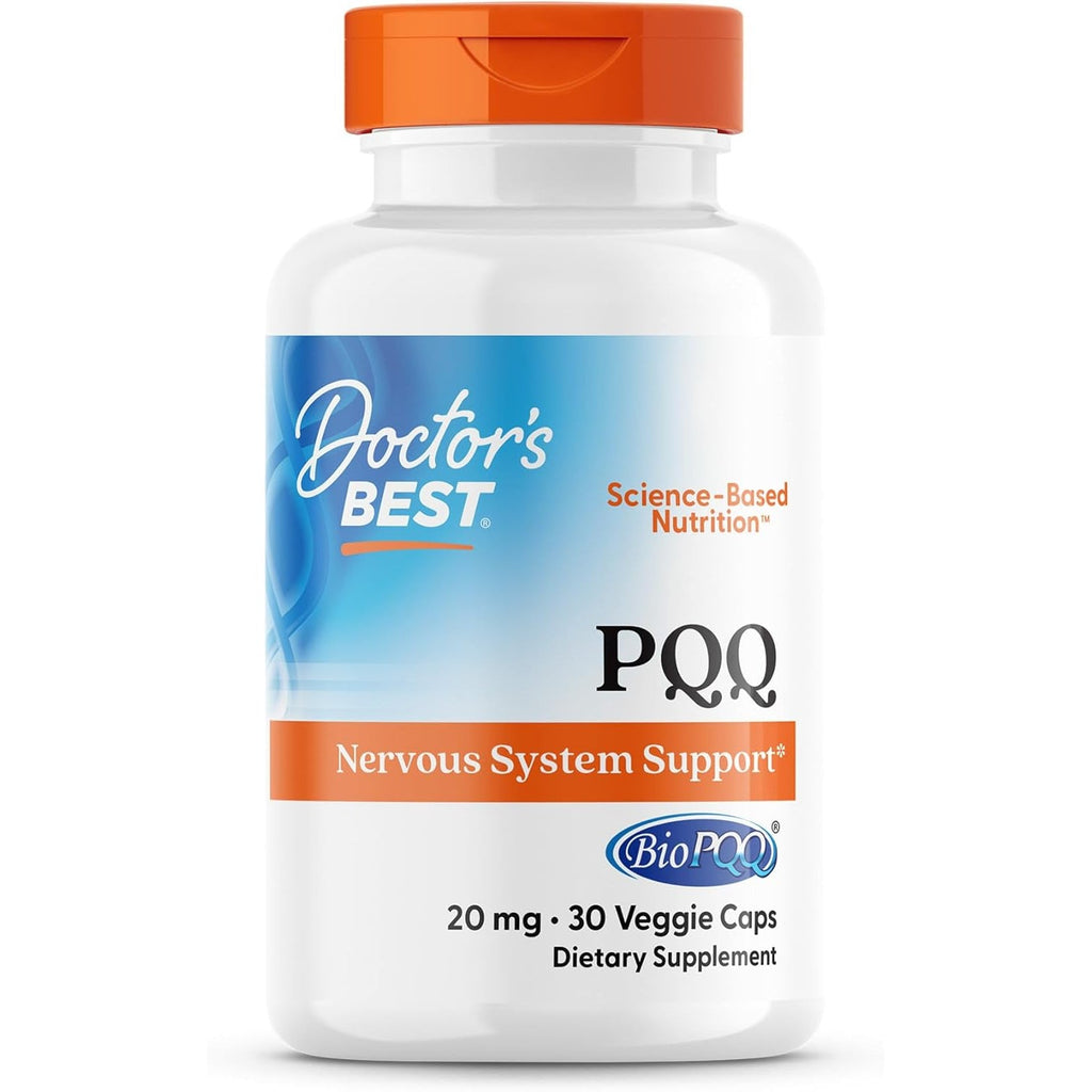 Doctor'S Best PQQ with Biopqq Supplement 20 Mg - Brain Health Support for Men & Women, Pyrroloquinoline Quinone Capsules, Daily Mitochondrial Function & Energy Support, Gluten Free, Vegan- 30 Veg Caps
