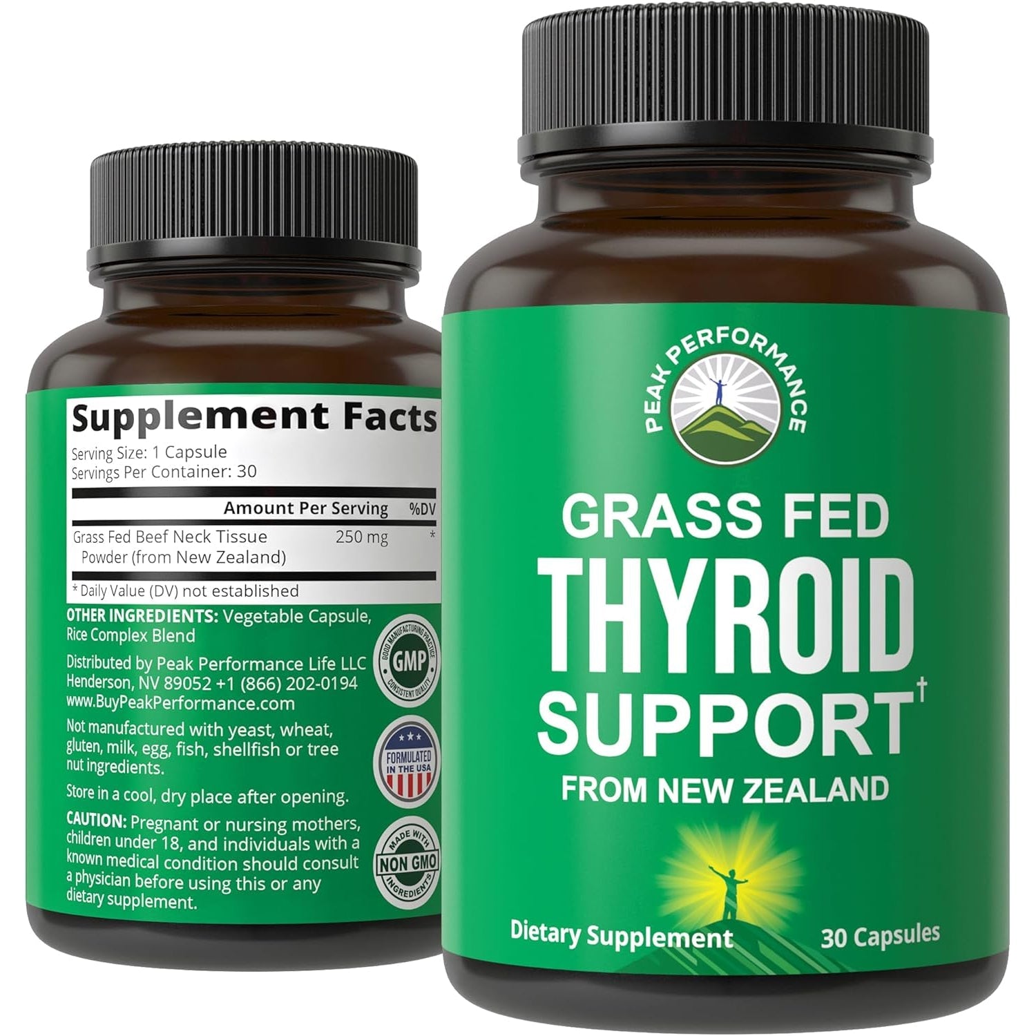 Raw Desiccated Thyroid Supplement. Grass Fed New Zealand Beef Neck & Thyroid Gland Capsules for Women and Men. Ancestral Living Ethically Sourced Bovine Supplements for Energy and Metabolism Support