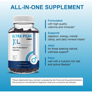 Havah Ultra Peak XL Performance Gummies, Ultrapeak XL Advanced Overall Health and Natural Performance Formula Supplement (1 Pack - 30 Gummies)