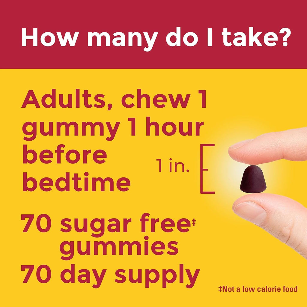 Nature Made Zero Sugar Melatonin 5Mg Sleeping Gummies for Adults Extra Strength, 100% Drug Free Sleep Aid, Aspartame Free, 70 Sugar Free Melatonin Gummies, 70 Day Supply