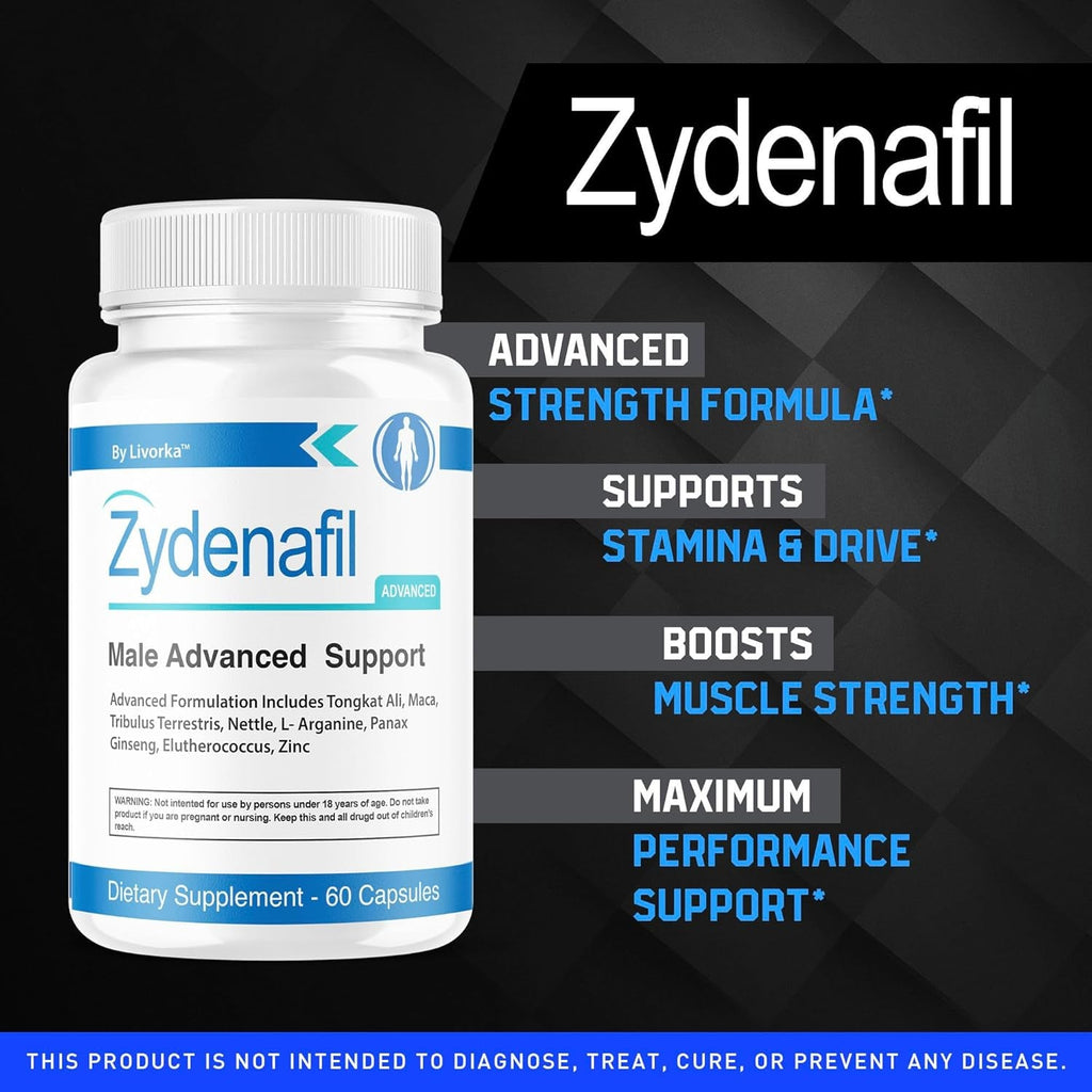 Zydenafil, Zydenafil Pills for Men, Zydenafilpills for Men Advanced Formula, Zydenafil Pills All Natural Supplement Support, Zydenafilpills Advanced Formula, 60 Capsules for 1 Month