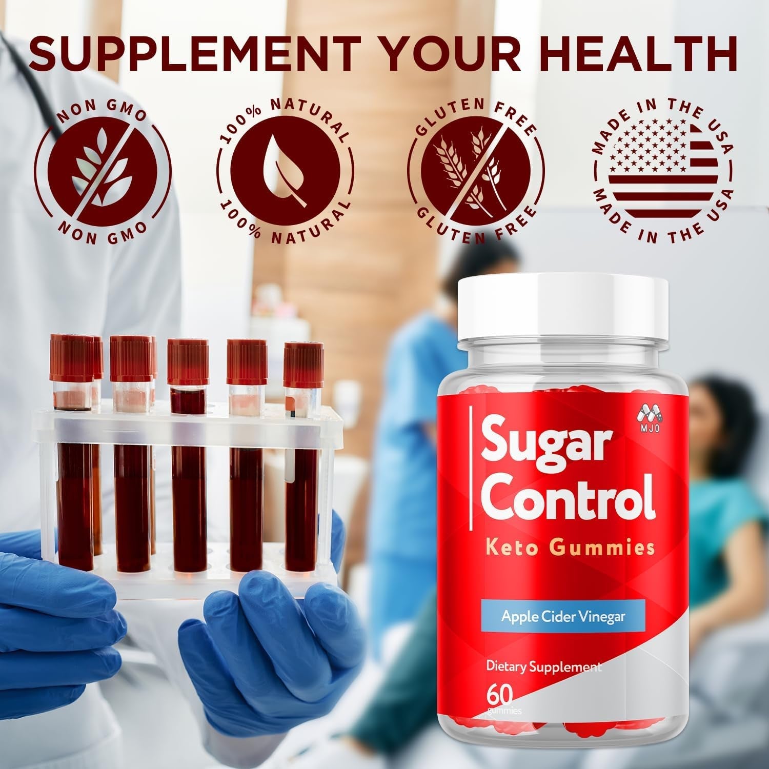 Sugarcontrol Keto Gummies, Official Sugarcontrol Gummys with All Natural Ingredients, Advanced Apple Cider Vinegar Gummy for Health and Wellness Support Max Strength Vitamin Supplement (60 Gummies)