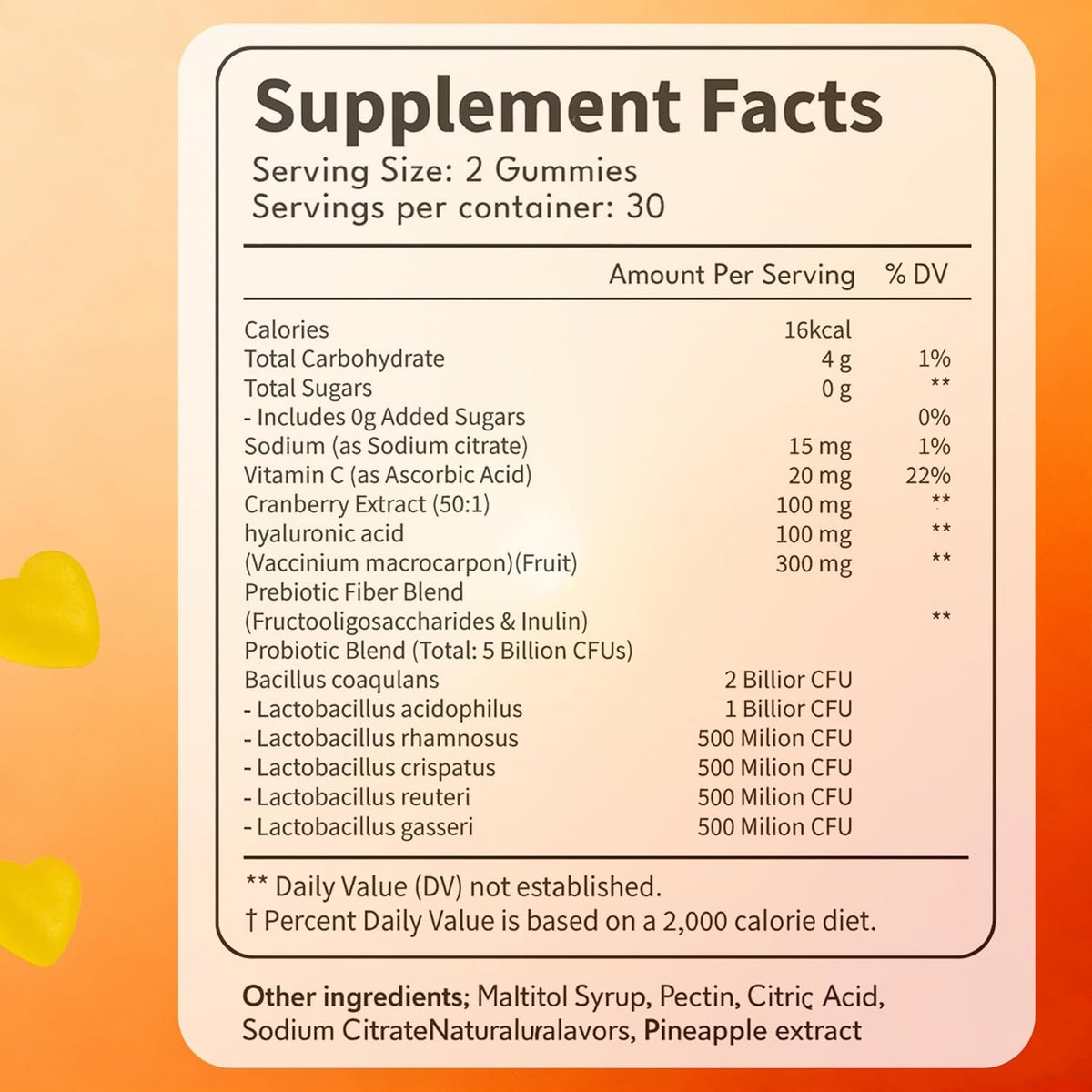 Flora plus Gummies, Advanced Vaginal Support, Vaginal Health Gummies, Ph Balance for Women, Probiotic Vaginigal Health - Promote Healthy Vaginal Odor & Flora, 60 Count
