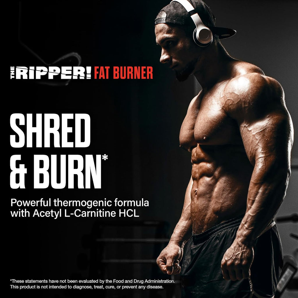 JNX SPORTS the Ripper! Fat Burner Pre Workout for Men & Women – Thermogenic Fat Burning Powder & Appetite Suppressant, Boost Energy & Endurance – Fruit Punch, 30 Servings