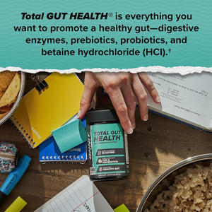 ONNIT Total Gut Health Daily Digestive Support, IGEN™ Non-Gmo Tested Digestion Supplement for Women and Men with 7 Strains of Probiotics, Prebiotics, Enzymes and Betaine HCL, 60 Count