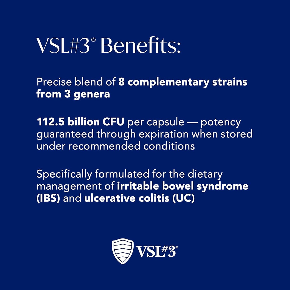VSL#3® Probiotics for Digestive Health, IBS & UC Symptoms - 112.5B Cfus, High-Potency, Multi-Strain, Live, Refrigerated Probiotic, Medical Food for Gut Health Support in Men & Women, 60 Capsules