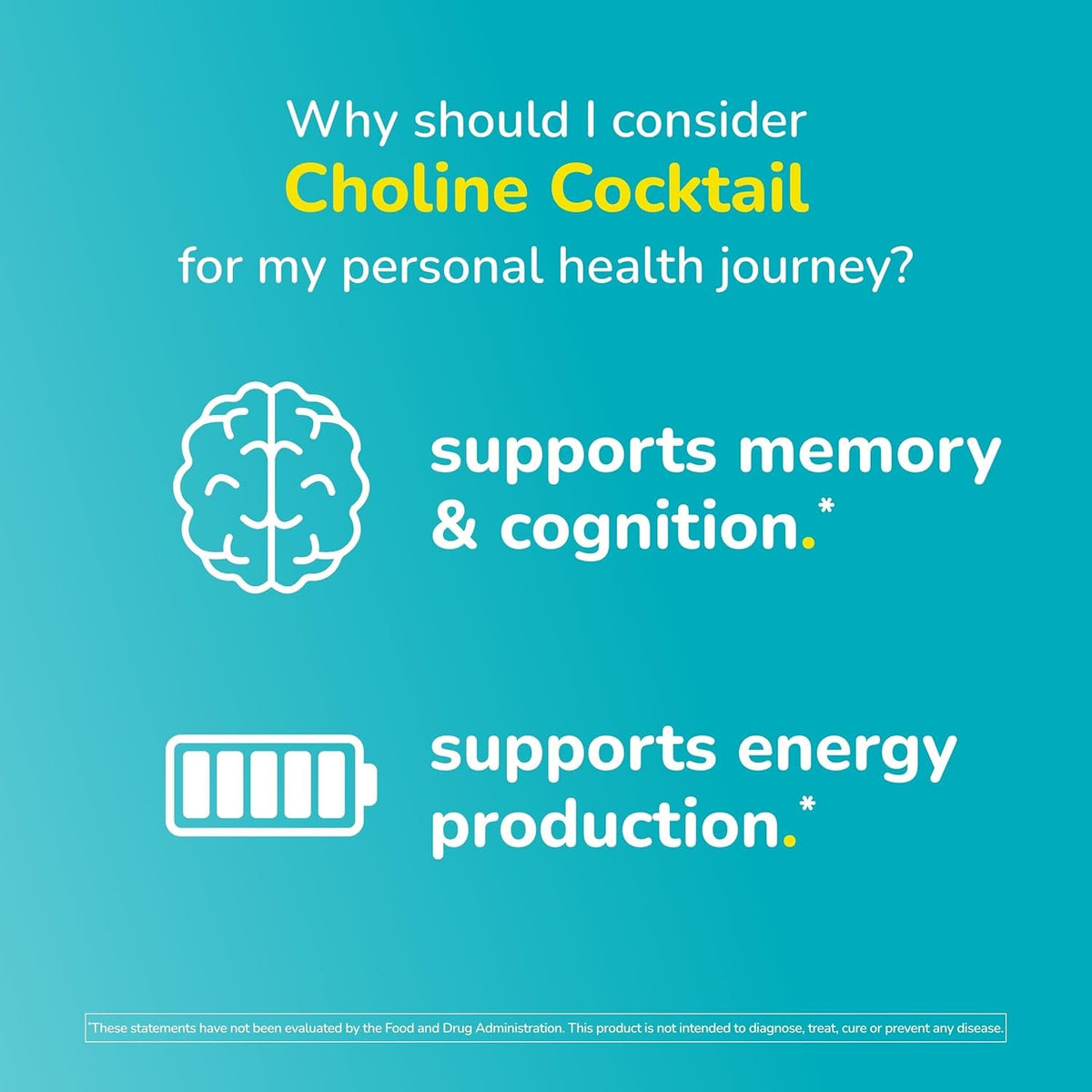 Twinlab Choline Cocktail - Brain Health Support - Energy Supplement for Men & Women - 13.33 Oz
